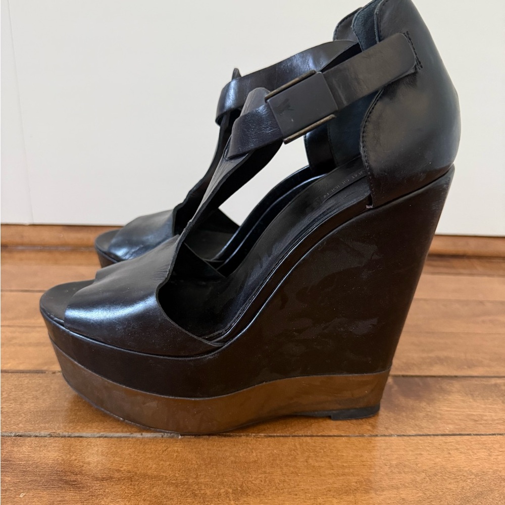 Kurt Geiger Black Wedge Sandals